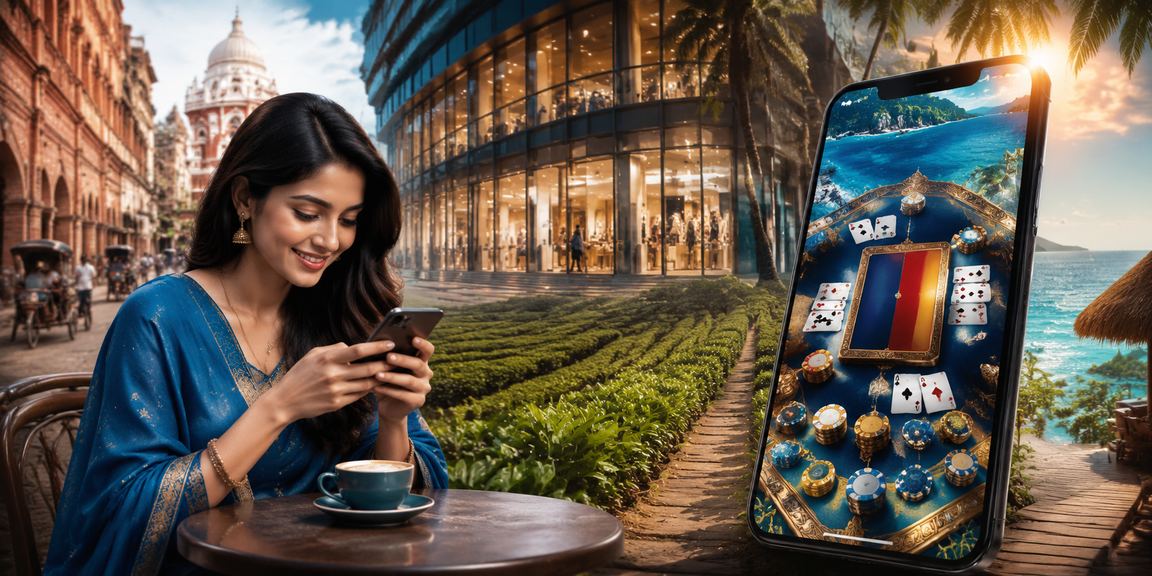 রাজশাহীর চা বাগানের পরিবেশে অনলাইন লটারি খেলার দৃশ্য